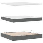 Casa si Gradina - Mobilier - Paturi si accesorii - Paturi - Pat cu lumini cu banda LED Gri inchis 200 x 200 cm tesatura - Infinity.ro