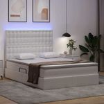 Casa si Gradina - Mobilier - Paturi si accesorii - Paturi - Pat cu lumini cu banda LED Alb pur 140 x 190 cm PVC - Infinity.ro