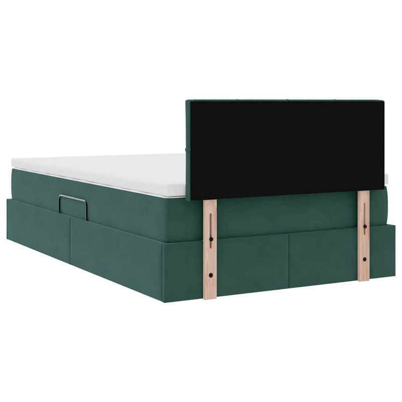 Casa si Gradina - Mobilier - Paturi si accesorii - Paturi - Pat cu lumini cu banda LED Verde inchis 120 x 200 cm Catifea - Infinity.ro