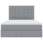 Casa si Gradina - Mobilier - Paturi si accesorii - Paturi - Pat cu lumini cu banda LED Gri deschis 140 x 200 cm tesatura - Infinity.ro