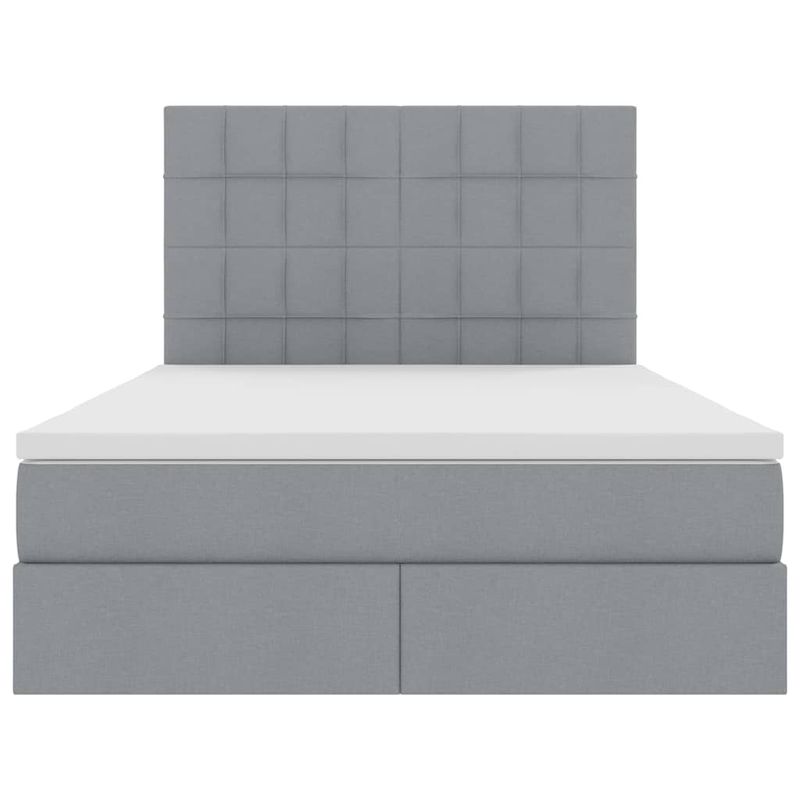Casa si Gradina - Mobilier - Paturi si accesorii - Paturi - Pat cu lumini cu banda LED Gri deschis 140 x 200 cm tesatura - Infinity.ro