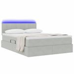 Casa si Gradina - Mobilier - Paturi si accesorii - Paturi - Pat cu lumini cu banda LED Gri deschis 140 x 190 cm Catifea - Infinity.ro