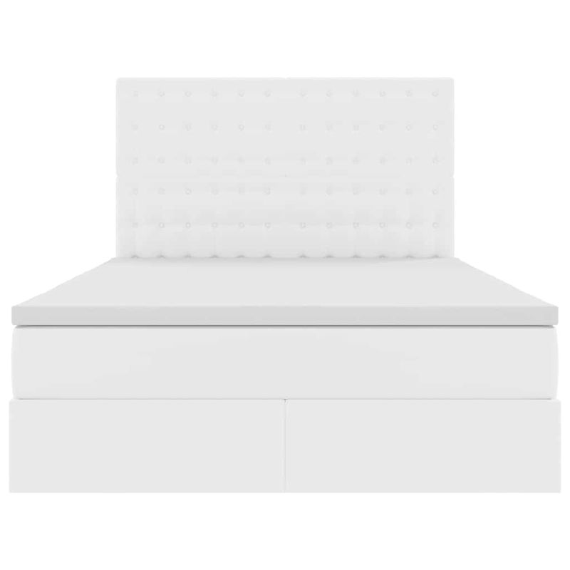 Casa si Gradina - Mobilier - Paturi si accesorii - Paturi - Pat cu lumini cu banda LED Alb pur 140 x 190 cm PVC - Infinity.ro
