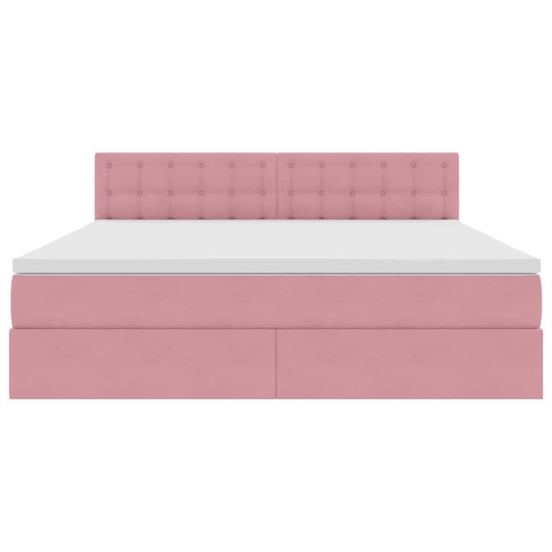 Casa si Gradina - Mobilier - Paturi si accesorii - Paturi - Pat cu lumini cu banda LED Roz 160 x 200 cm Catifea - Infinity.ro