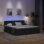 Casa si Gradina - Mobilier - Paturi si accesorii - Paturi - Pat cu lumini cu banda LED Negru 160 x 200 cm tesatura - Infinity.ro
