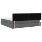 Casa si Gradina - Mobilier - Paturi si accesorii - Paturi - Pat cu lumini cu banda LED Gri inchis 200 x 200 cm tesatura - Infinity.ro