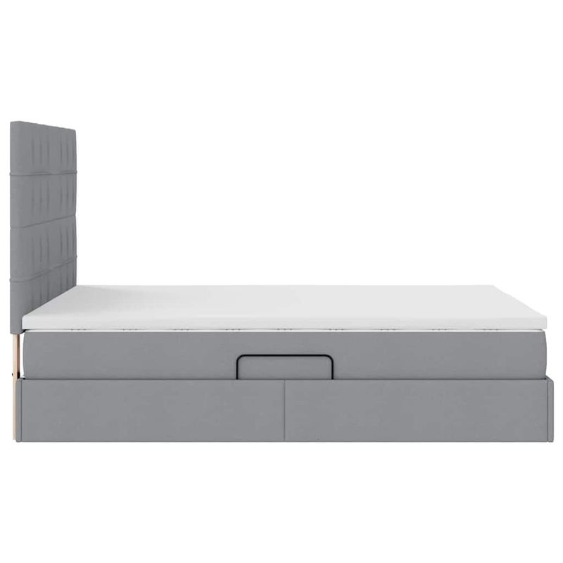 Casa si Gradina - Mobilier - Paturi si accesorii - Paturi - Pat cu lumini cu banda LED Gri deschis 140 x 200 cm tesatura - Infinity.ro