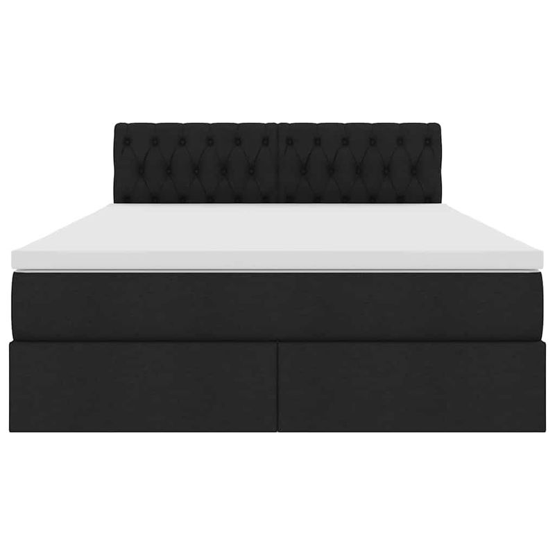 Casa si Gradina - Mobilier - Paturi si accesorii - Paturi - Pat cu lumini cu banda LED Negru 140 x 200 cm tesatura - Infinity.ro