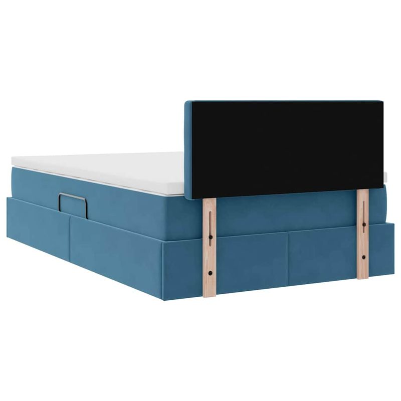 Casa si Gradina - Mobilier - Paturi si accesorii - Paturi - Pat cu lumini cu banda LED Albastru inchis 120 x 200 cm Catifea - Infinity.ro