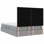 Casa si Gradina - Mobilier - Paturi si accesorii - Paturi - Pat cu lumini cu banda LED Gri deschis 140 x 200 cm tesatura - Infinity.ro