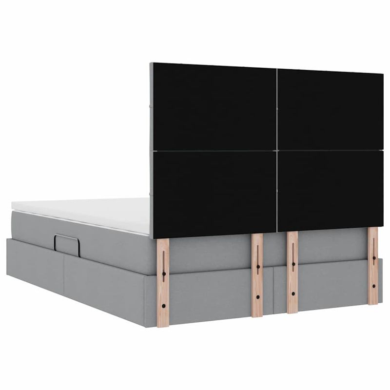 Casa si Gradina - Mobilier - Paturi si accesorii - Paturi - Pat cu lumini cu banda LED Gri deschis 140 x 200 cm tesatura - Infinity.ro