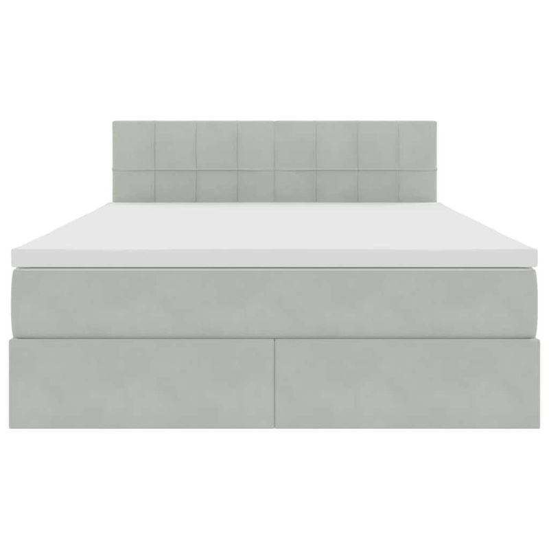 Casa si Gradina - Mobilier - Paturi si accesorii - Paturi - Pat cu lumini cu banda LED Gri deschis 140 x 190 cm Catifea - Infinity.ro