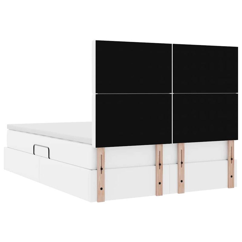 Casa si Gradina - Mobilier - Paturi si accesorii - Paturi - Pat cu lumini cu banda LED Alb pur 140 x 190 cm PVC - Infinity.ro