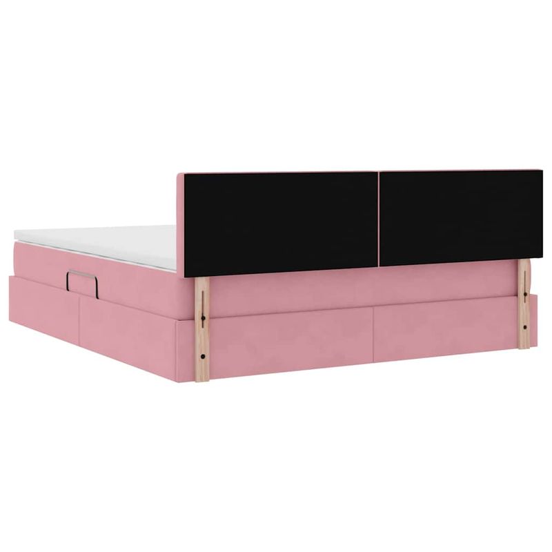 Casa si Gradina - Mobilier - Paturi si accesorii - Paturi - Pat cu lumini cu banda LED Roz 160 x 200 cm Catifea - Infinity.ro