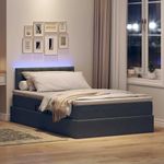Casa si Gradina - Mobilier - Paturi si accesorii - Paturi - Pat cu lumini cu banda LED Gri inchis 120 x 200 cm Catifea - Infinity.ro