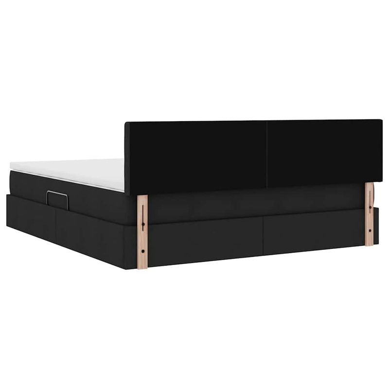 Casa si Gradina - Mobilier - Paturi si accesorii - Paturi - Pat cu lumini cu banda LED Negru 160 x 200 cm tesatura - Infinity.ro