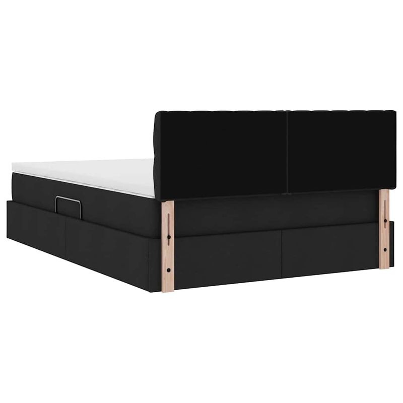 Casa si Gradina - Mobilier - Paturi si accesorii - Paturi - Pat cu lumini cu banda LED Negru 140 x 200 cm tesatura - Infinity.ro