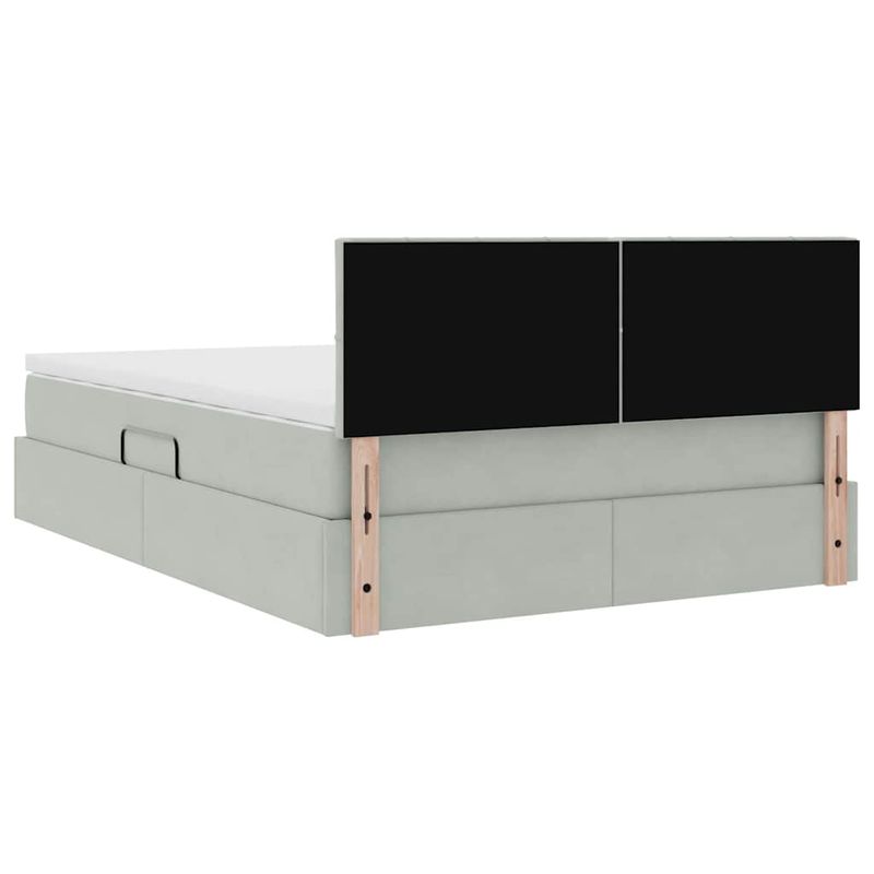 Casa si Gradina - Mobilier - Paturi si accesorii - Paturi - Pat cu lumini cu banda LED Gri deschis 140 x 190 cm Catifea - Infinity.ro