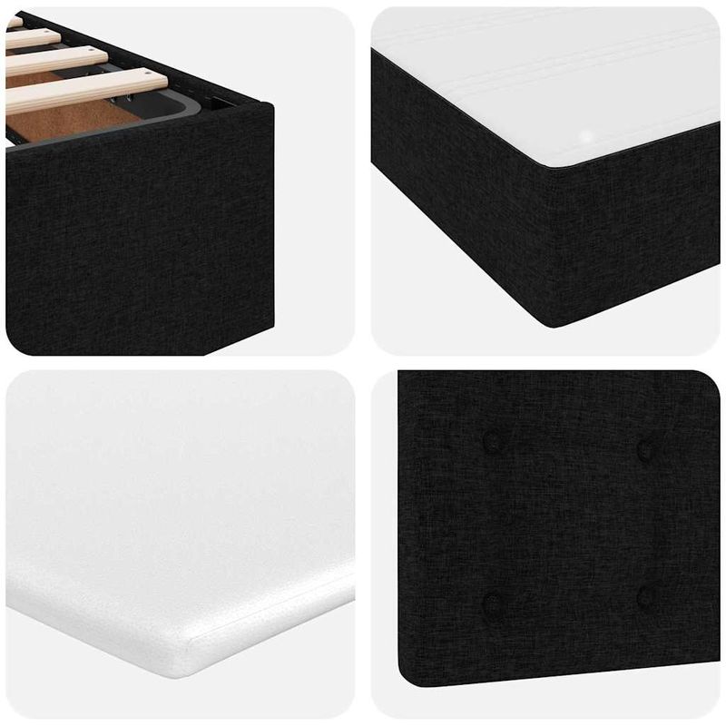 Casa si Gradina - Mobilier - Paturi si accesorii - Paturi - Pat cu lumini cu banda LED Negru 160 x 200 cm tesatura - Infinity.ro