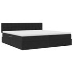Casa si Gradina - Mobilier - Paturi si accesorii - Paturi - Pat cu lumini cu banda LED Negru 200 x 200 cm Catifea - Infinity.ro