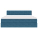 Casa si Gradina - Mobilier - Paturi si accesorii - Paturi - Pat cu lumini cu banda LED Albastru inchis 160 x 200 cm Catifea - Infinity.ro