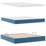 Casa si Gradina - Mobilier - Paturi si accesorii - Paturi - Pat cu lumini cu banda LED Albastru inchis 160 x 200 cm Catifea - Infinity.ro