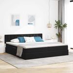 Casa si Gradina - Mobilier - Paturi si accesorii - Paturi - Pat cu lumini cu banda LED Negru 200 x 200 cm Catifea - Infinity.ro