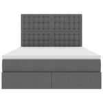 Casa si Gradina - Mobilier - Paturi si accesorii - Paturi - Pat cu lumini cu banda LED Gri inchis 140 x 190 cm tesatura - Infinity.ro