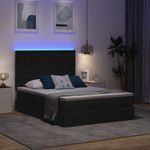 Casa si Gradina - Mobilier - Paturi si accesorii - Paturi - Pat cu lumini cu banda LED Negru 140 x 200 cm tesatura - Infinity.ro
