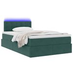 Casa si Gradina - Mobilier - Paturi si accesorii - Paturi - Pat cu lumini cu banda LED Verde inchis 120 x 200 cm Catifea - Infinity.ro