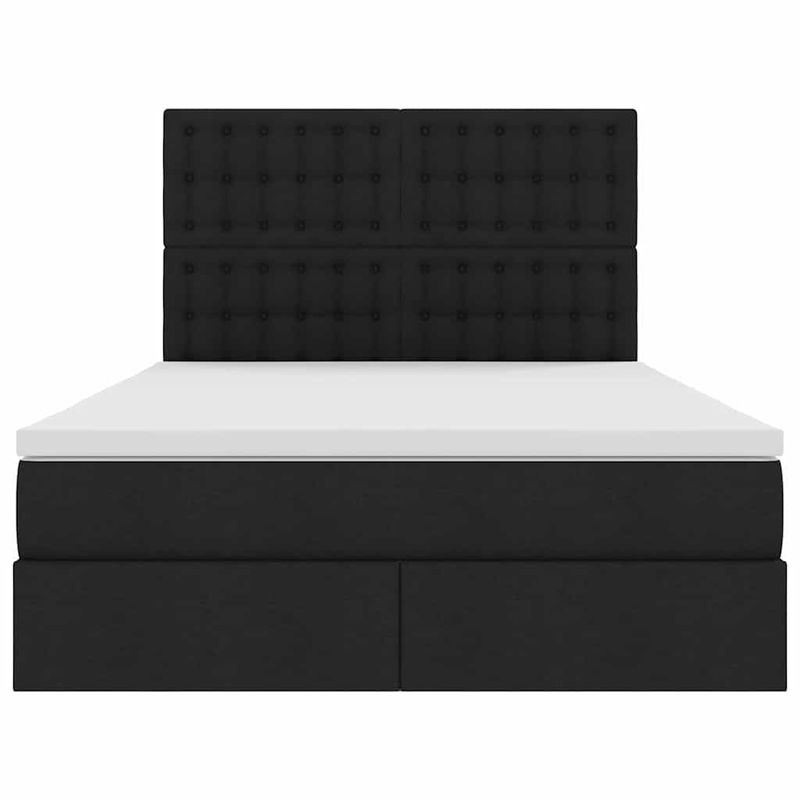 Casa si Gradina - Mobilier - Paturi si accesorii - Paturi - Pat cu lumini cu banda LED Negru 140 x 200 cm tesatura - Infinity.ro