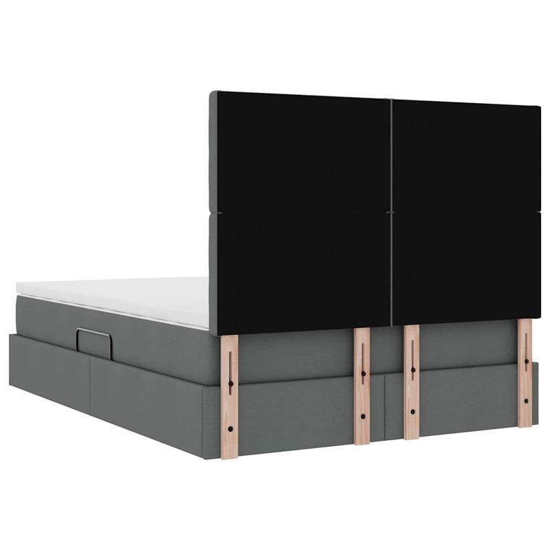 Casa si Gradina - Mobilier - Paturi si accesorii - Paturi - Pat cu lumini cu banda LED Gri inchis 140 x 190 cm tesatura - Infinity.ro