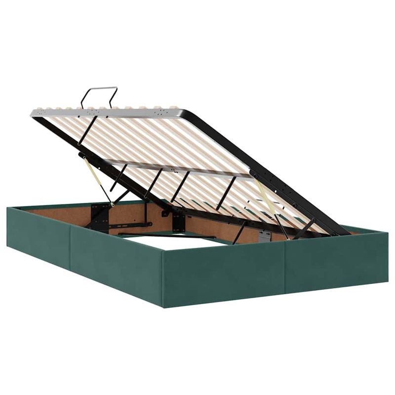 Casa si Gradina - Mobilier - Paturi si accesorii - Paturi - Pat cu lumini cu banda LED Verde inchis 120 x 200 cm Catifea - Infinity.ro