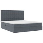 Casa si Gradina - Mobilier - Paturi si accesorii - Paturi - Pat cu lumini cu banda LED Gri inchis 160 x 200 cm Catifea - Infinity.ro