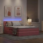 Casa si Gradina - Mobilier - Paturi si accesorii - Paturi - Pat cu lumini cu banda LED Roz 140 x 190 cm Catifea - Infinity.ro