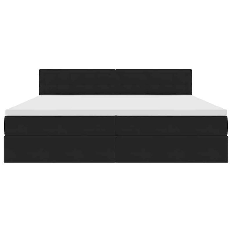 Casa si Gradina - Mobilier - Paturi si accesorii - Paturi - Pat cu lumini cu banda LED Negru 200 x 200 cm Catifea - Infinity.ro