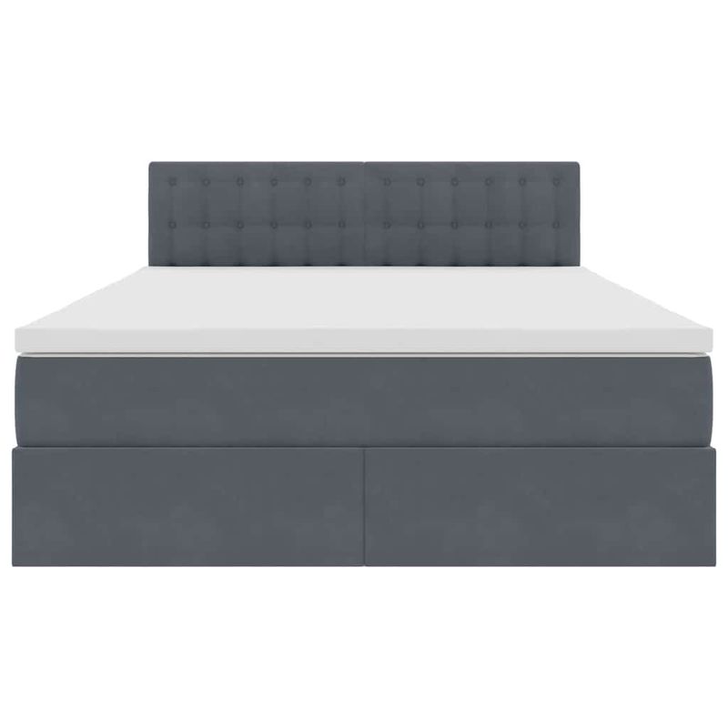 Casa si Gradina - Mobilier - Paturi si accesorii - Paturi - Pat cu lumini cu banda LED Gri inchis 140 x 190 cm Catifea - Infinity.ro