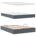 Casa si Gradina - Mobilier - Paturi si accesorii - Paturi - Pat cu lumini cu banda LED Gri inchis 140 x 190 cm Catifea - Infinity.ro