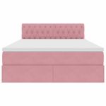 Casa si Gradina - Mobilier - Paturi si accesorii - Paturi - Pat cu lumini cu banda LED Roz 140 x 190 cm Catifea - Infinity.ro