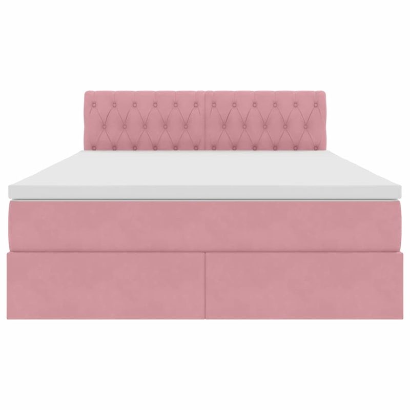Casa si Gradina - Mobilier - Paturi si accesorii - Paturi - Pat cu lumini cu banda LED Roz 140 x 190 cm Catifea - Infinity.ro