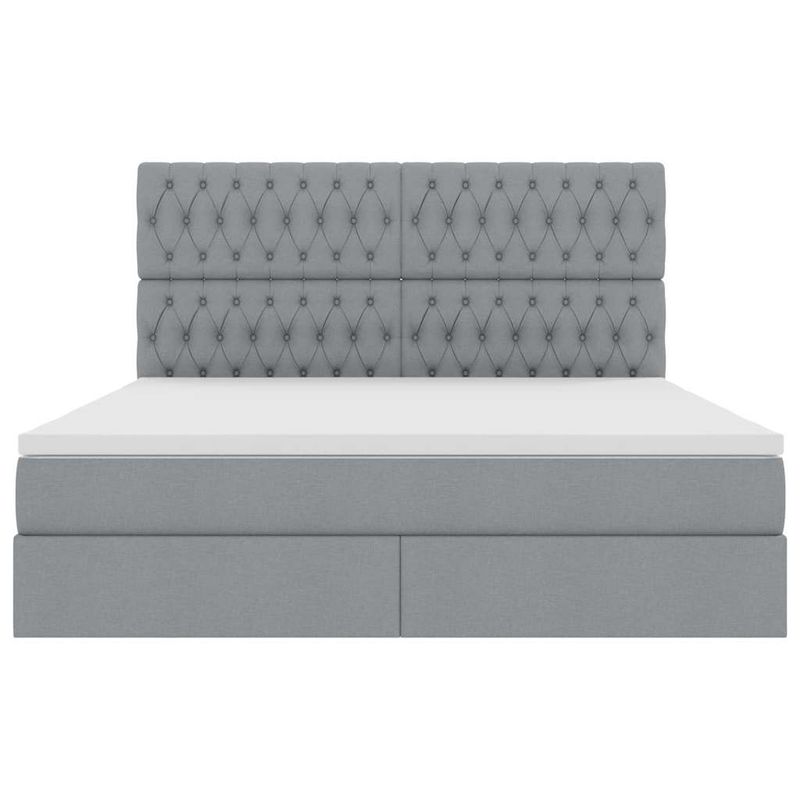 Casa si Gradina - Mobilier - Paturi si accesorii - Paturi - Pat cu lumini cu banda LED Gri deschis 160 x 200 cm tesatura - Infinity.ro