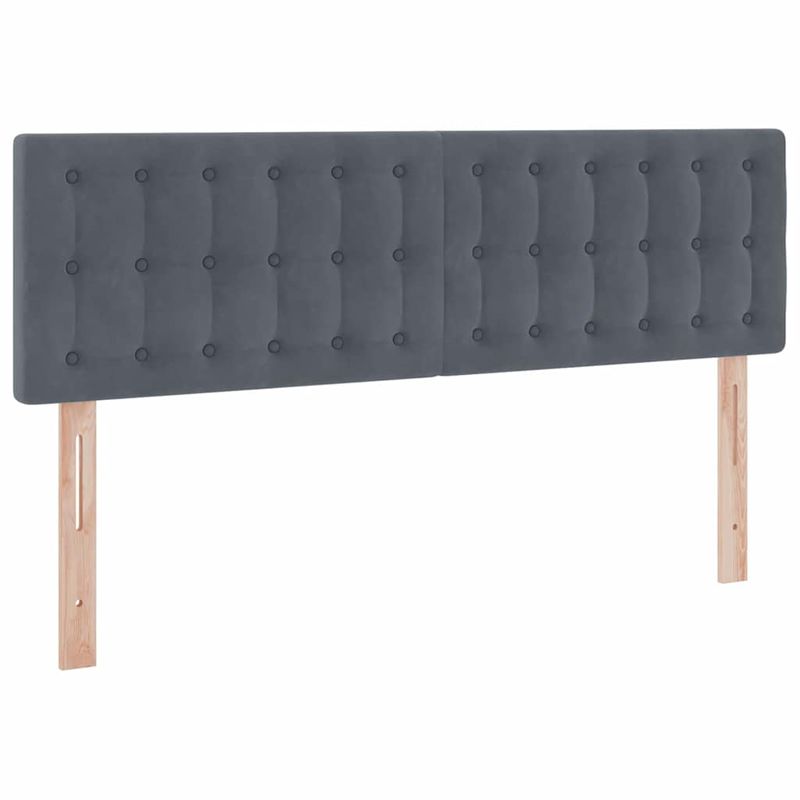 Casa si Gradina - Mobilier - Paturi si accesorii - Paturi - Pat cu lumini cu banda LED Gri inchis 140 x 190 cm Catifea - Infinity.ro
