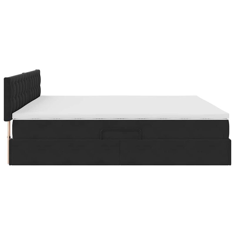 Casa si Gradina - Mobilier - Paturi si accesorii - Paturi - Pat cu lumini cu banda LED Negru 200 x 200 cm Catifea - Infinity.ro