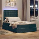 Casa si Gradina - Mobilier - Paturi si accesorii - Paturi - Pat cu lumini cu banda LED Verde inchis 120 x 200 cm Catifea - Infinity.ro