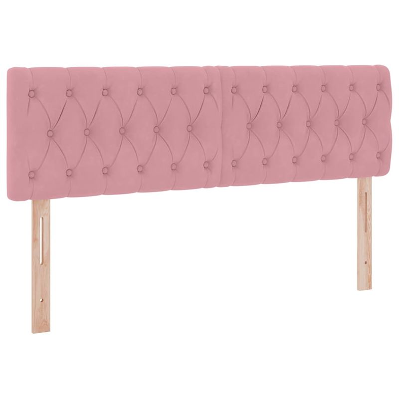 Casa si Gradina - Mobilier - Paturi si accesorii - Paturi - Pat cu lumini cu banda LED Roz 140 x 190 cm Catifea - Infinity.ro