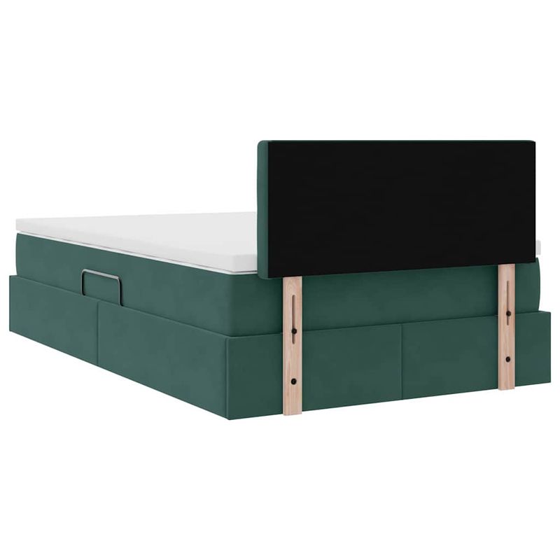 Casa si Gradina - Mobilier - Paturi si accesorii - Paturi - Pat cu lumini cu banda LED Verde inchis 120 x 200 cm Catifea - Infinity.ro