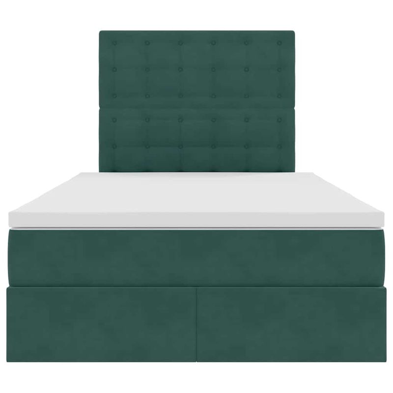 Casa si Gradina - Mobilier - Paturi si accesorii - Paturi - Pat cu lumini cu banda LED Verde inchis 120 x 200 cm Catifea - Infinity.ro