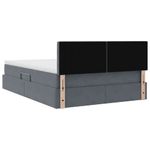 Casa si Gradina - Mobilier - Paturi si accesorii - Paturi - Pat cu lumini cu banda LED Gri inchis 140 x 190 cm Catifea - Infinity.ro