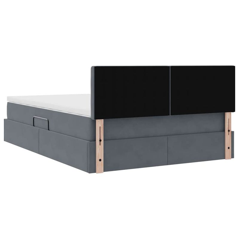 Casa si Gradina - Mobilier - Paturi si accesorii - Paturi - Pat cu lumini cu banda LED Gri inchis 140 x 190 cm Catifea - Infinity.ro
