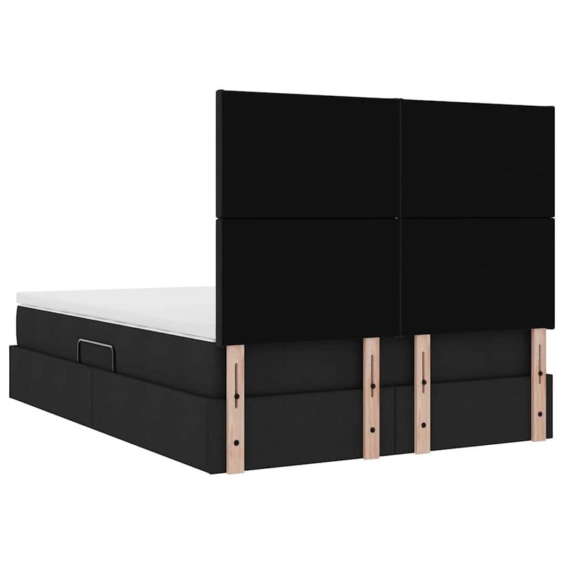 Casa si Gradina - Mobilier - Paturi si accesorii - Paturi - Pat cu lumini cu banda LED Negru 140 x 190 cm tesatura - Infinity.ro